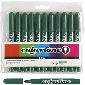Colortime Marker, Strichstärke 5 mm, Grün, 12 Stk/ 1 Pck [HOB-37358]