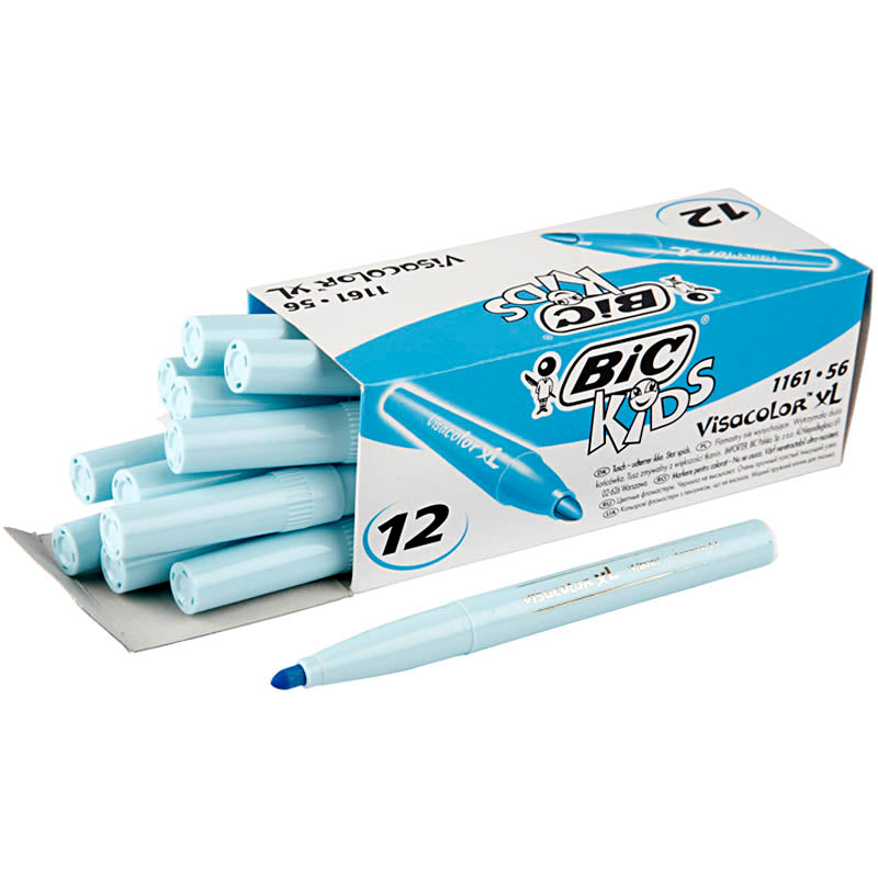 BIC Visa Color Marker, line 3 mm, light blue, 12 pc