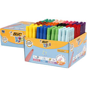 BIC Visa Color Filzstifte - Sortiment, Strichstärke 3 mm, Sortierte Farben, 12x12 Stk/ 1 Pck [HOB-37586]