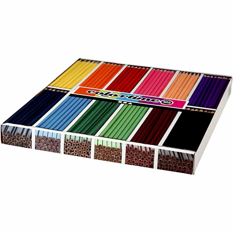 Colortime Buntstifte, L 17,45 cm, Mine 3 mm, Sortierte Farben, 12x24Stk/ 1 Pck [HOB-38092]