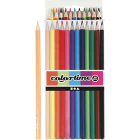 Colortime Buntstifte, L 17,45 cm, Mine 3 mm, Sortierte Farben, 12 Stk/ 1 Pck [HOB-38093]