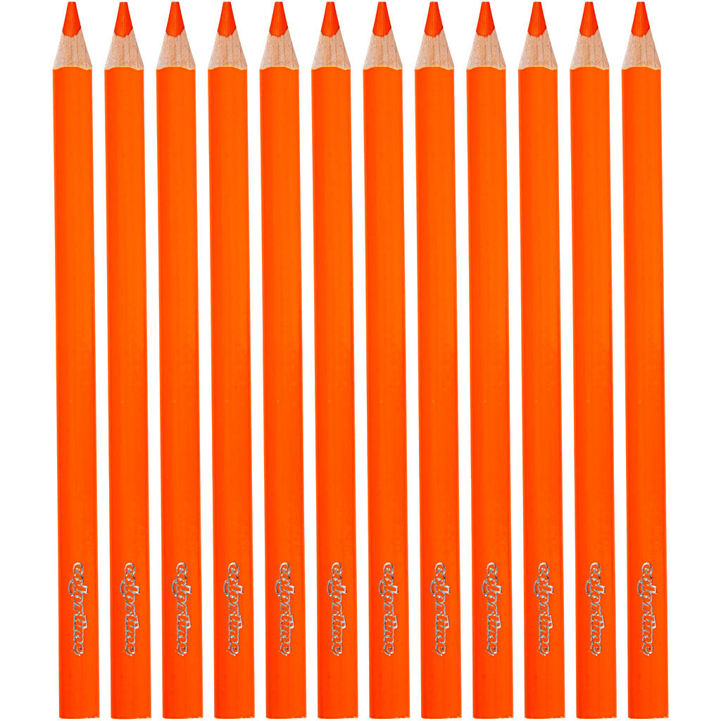 Colortime Buntstifte, L 17,45 cm, Mine 5 mm, JUMBO, Orange, 12 Stk/ 1 Pck [HOB-38171]