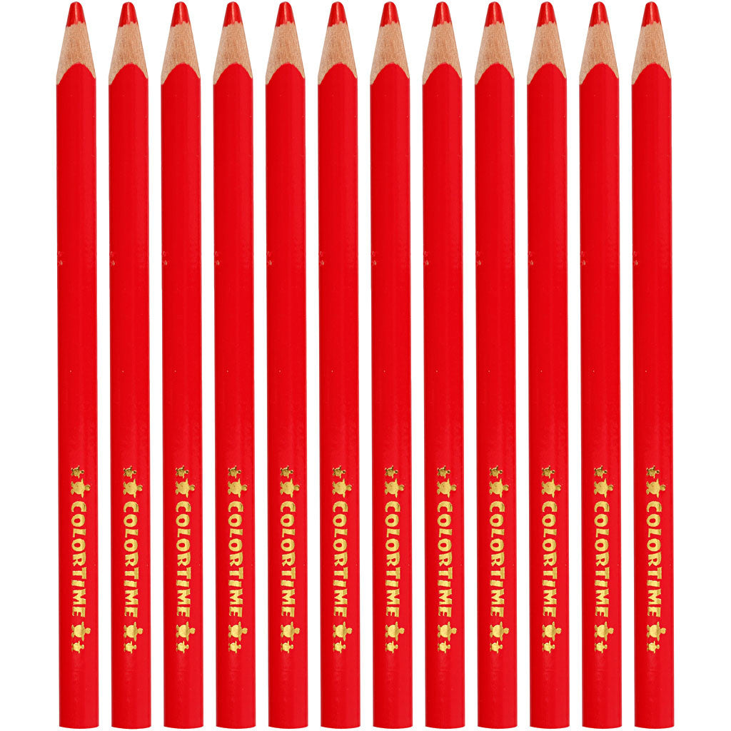 Colortime Buntstifte, L 17,45 cm, Mine 5 mm, JUMBO, Rot, 12 Stk/ 1 Pck [HOB-38172]