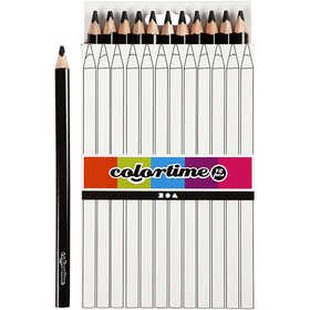 Colortime Buntstifte, L 17,45 cm, Mine 5 mm, JUMBO, Schwarz, 12 Stk/ 1 Pck [HOB-38181]
