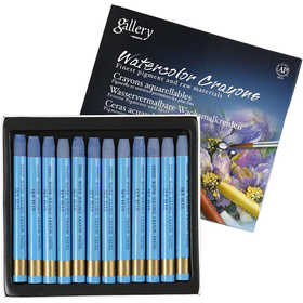 Gallery Aquarell-Kreide, L 9,3 cm, Dicke 8 mm, Himmelblau (337), 12 Stk/ 1 Pck [HOB-38317]