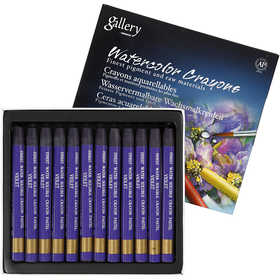 Gallery Aquarell-Kreide, L 9,3 cm, Dicke 8 mm, Violett (320), 12 Stk/ 1 Pck [HOB-38321]