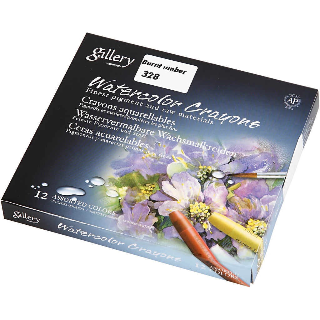 Gallery Aquarell-Kreide, L 9,3 cm, Orange, 12 Stk/ 1 Pck [HOB-38323]