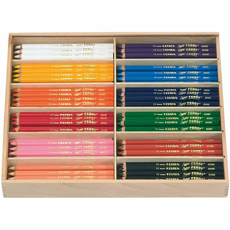 Super Ferby 1 colouring pencils, L: 18 cm, lead 6,25 mm, assorted colours, 12x12 pc