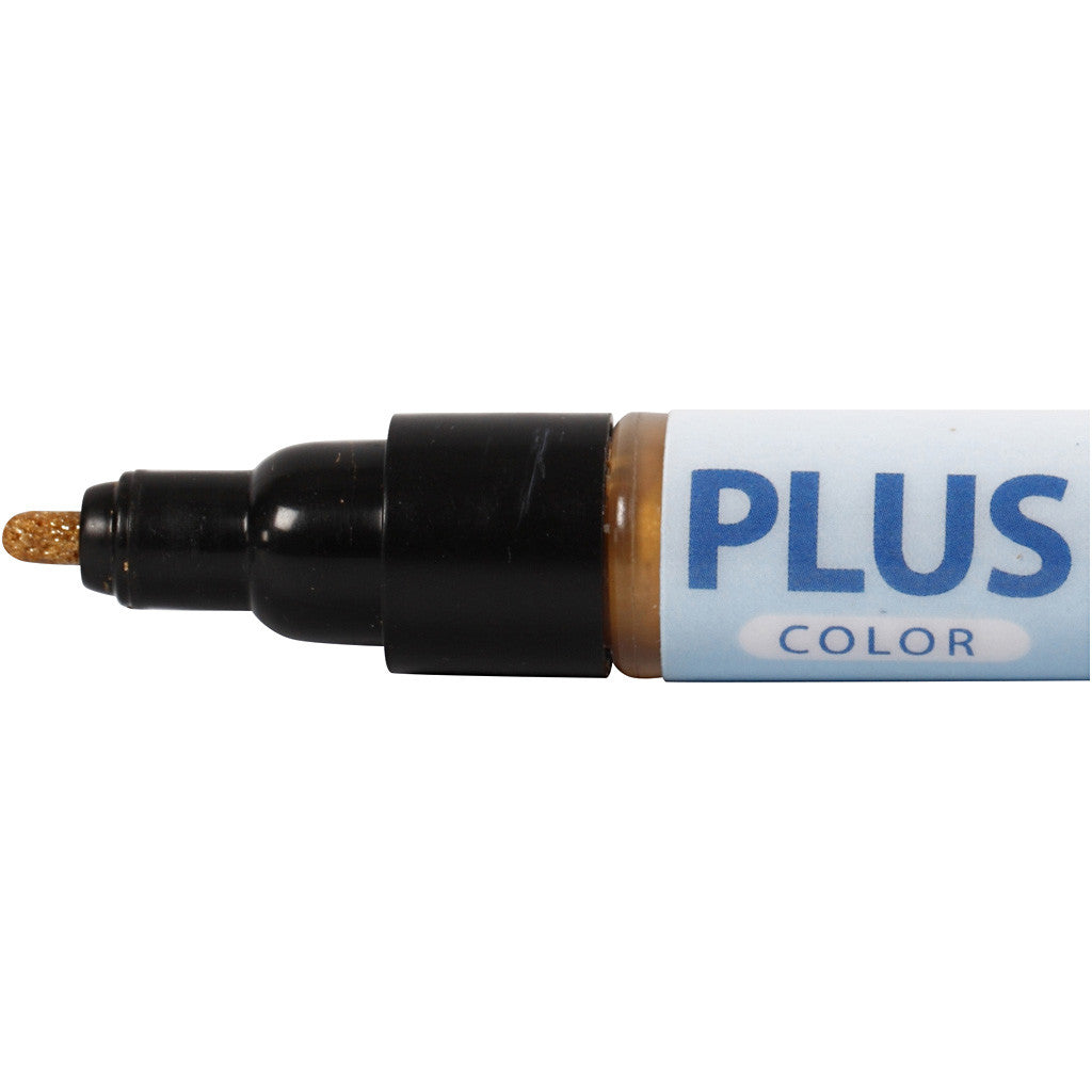 Plus Color Marker, L 14,5 cm, Strichstärke 1-2 mm, Gold, 5,5 ml, 1 Stk [HOB-39852]