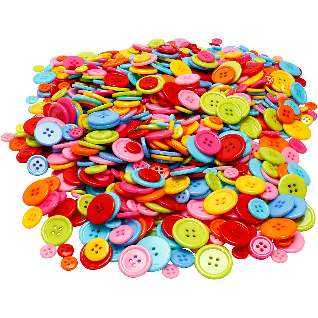 Button Mix, dia. 10+15+20+22 mm, 500 g