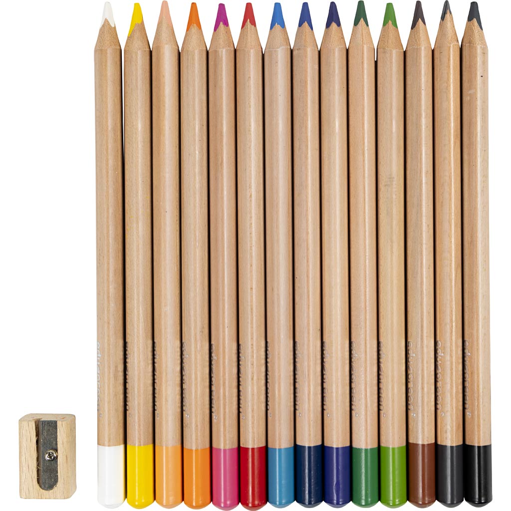 edu Green Jumbo-Buntstifte, Mine 5 mm, Sortierte Farben, 12 Stk/ 1 Pck [HOB-408114]