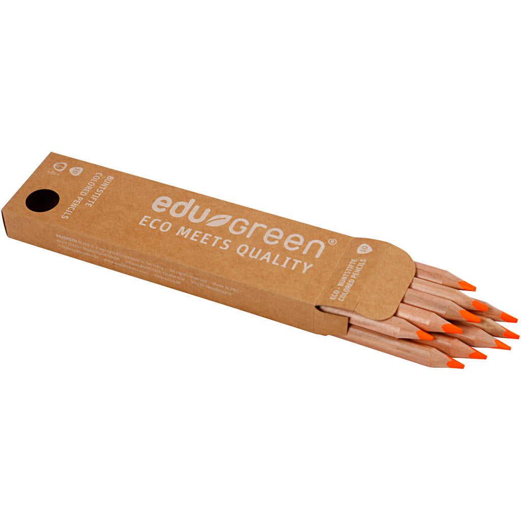 edu Green Jumbo-Buntstifte, Mine 5 mm, Orange, 10 Stk/ 1 Pck [HOB-408224]
