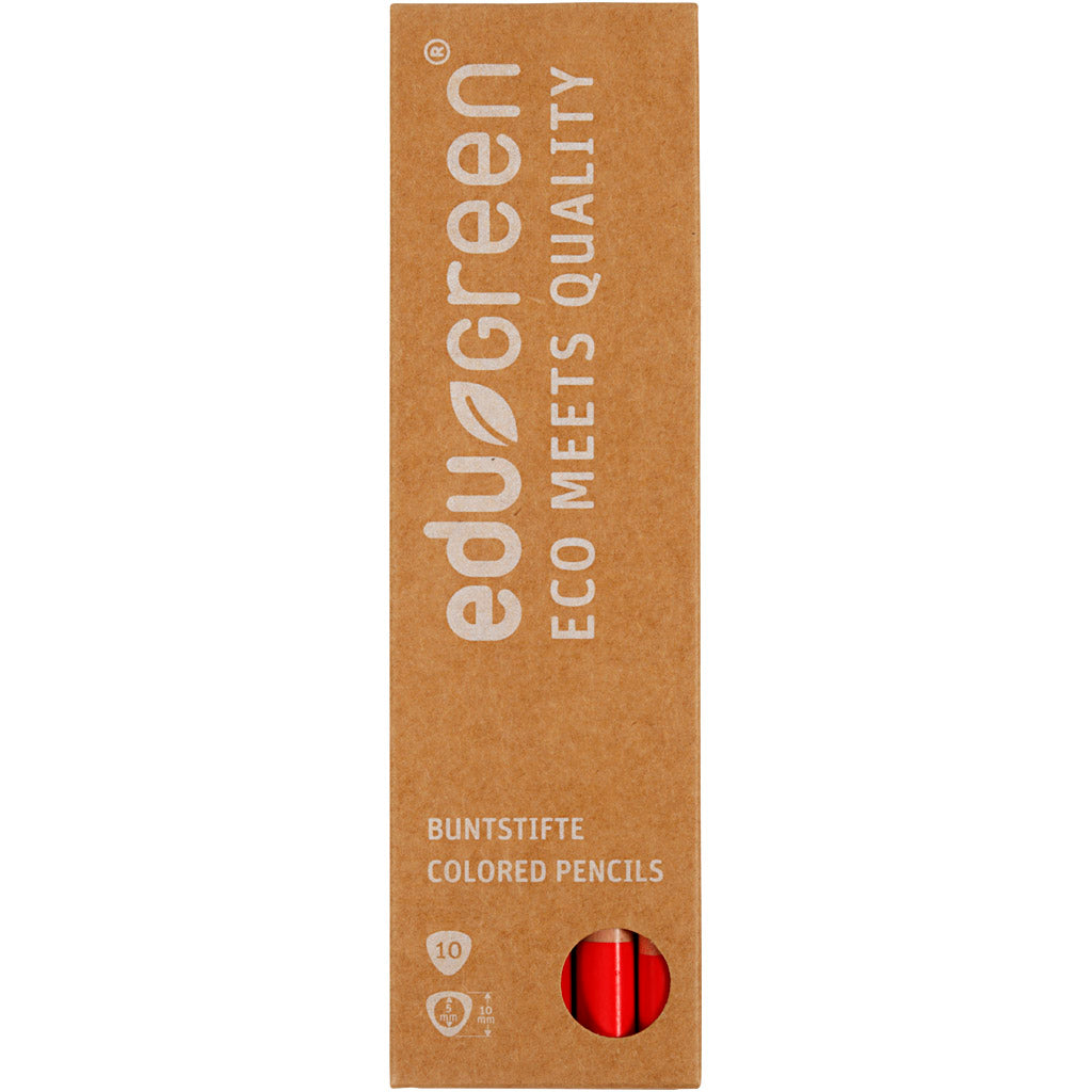 edu Green Jumbo-Buntstifte, Mine 5 mm, Rot, 10 Stk/ 1 Pck [HOB-408236]