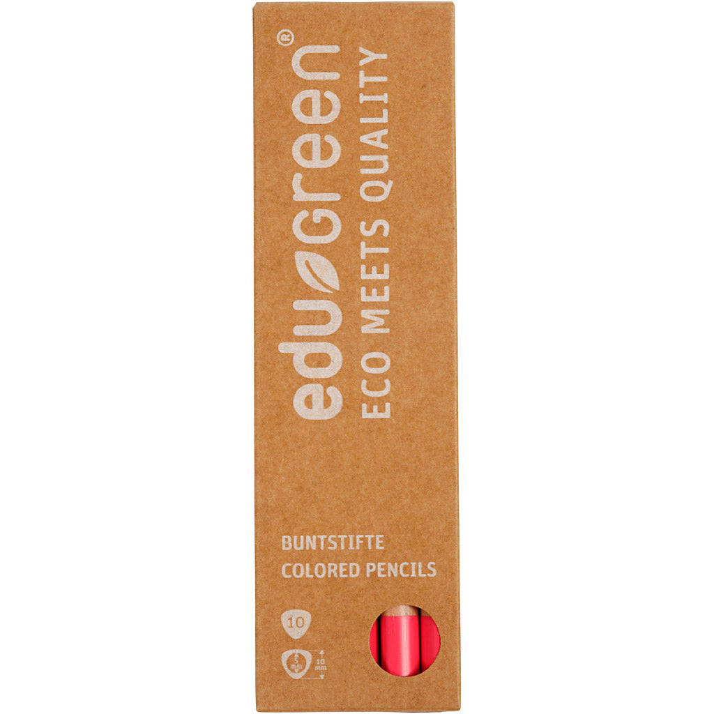 edu Green Jumbo-Buntstifte, Mine 5 mm, Rosa, 10 Stk/ 1 Pck [HOB-408240]