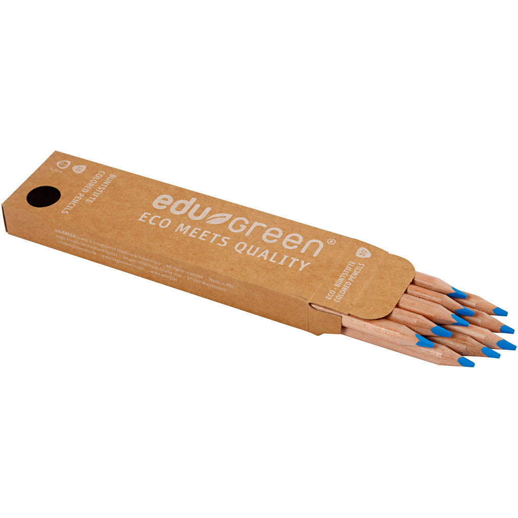 edu Green Jumbo-Buntstifte, Mine 5 mm, Hellblau, 10 Stk/ 1 Pck [HOB-408252]