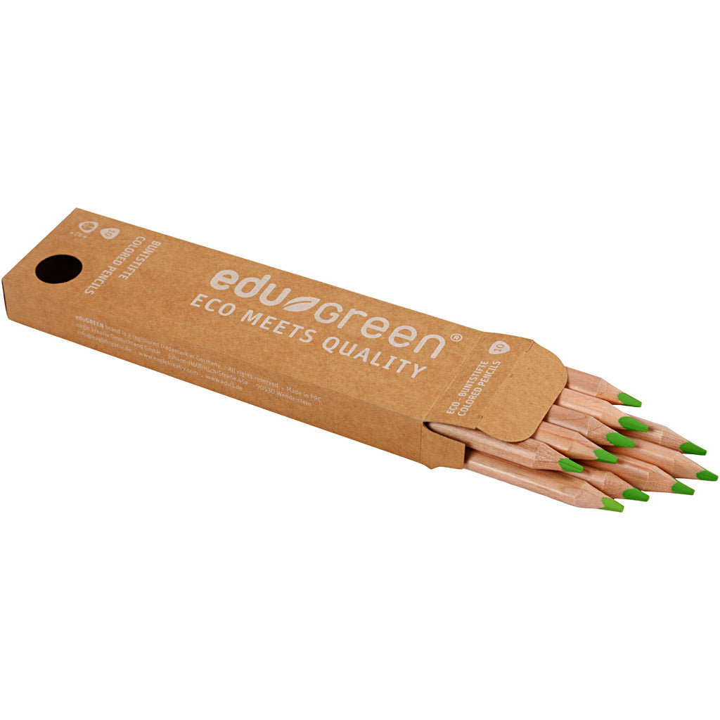 edu Green Jumbo-Buntstifte, Mine 5 mm, Hellgrün, 10 Stk/ 1 Pck [HOB-408263]
