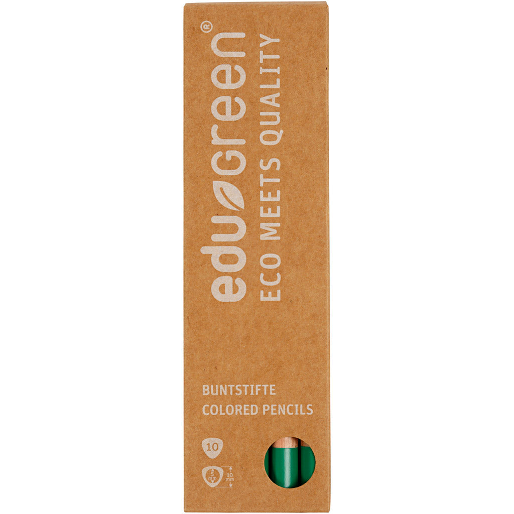 edu Green Jumbo-Buntstifte, Mine 5 mm, Grün, 10 Stk/ 1 Pck [HOB-408264]