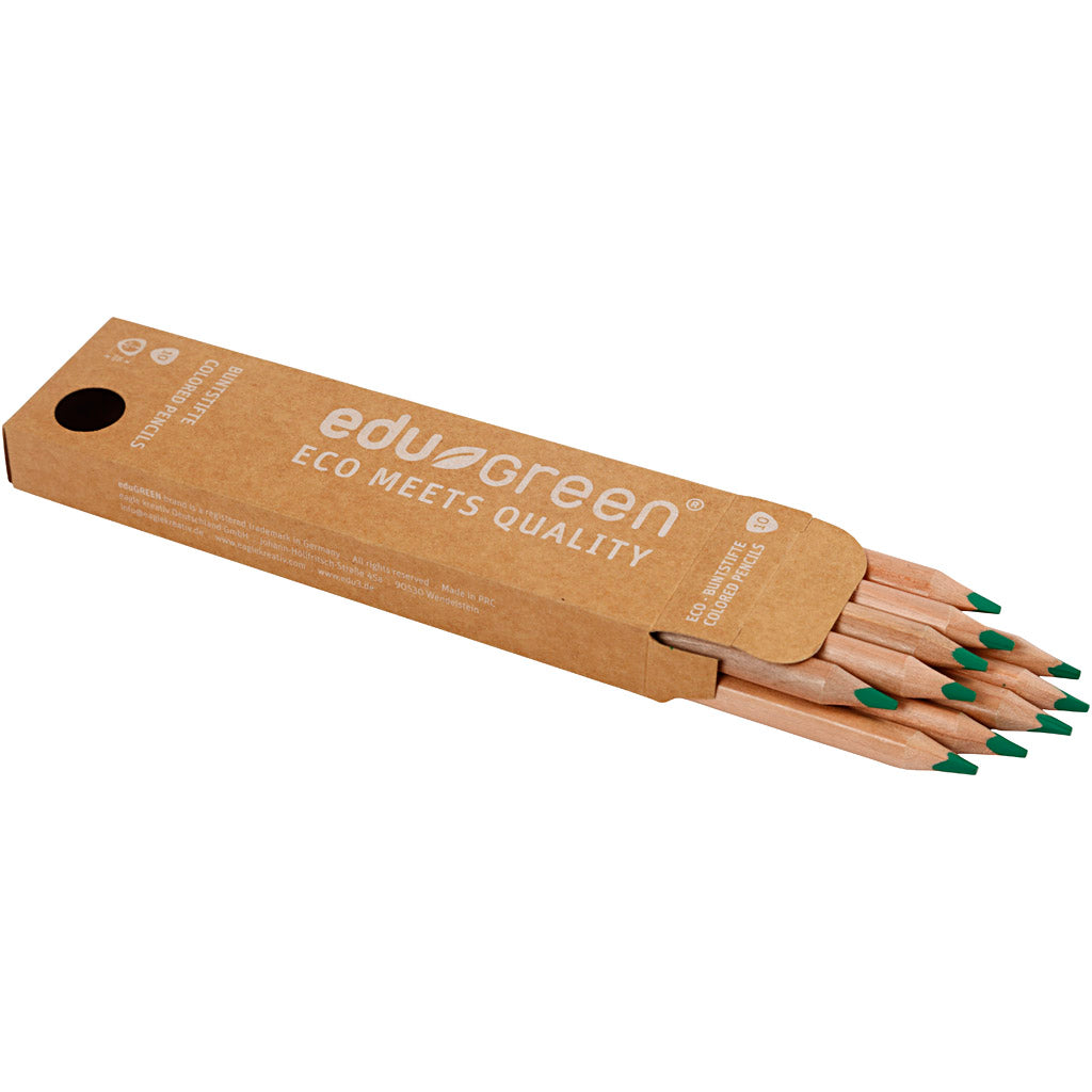 edu Green Jumbo-Buntstifte, Mine 5 mm, Grün, 10 Stk/ 1 Pck [HOB-408264]