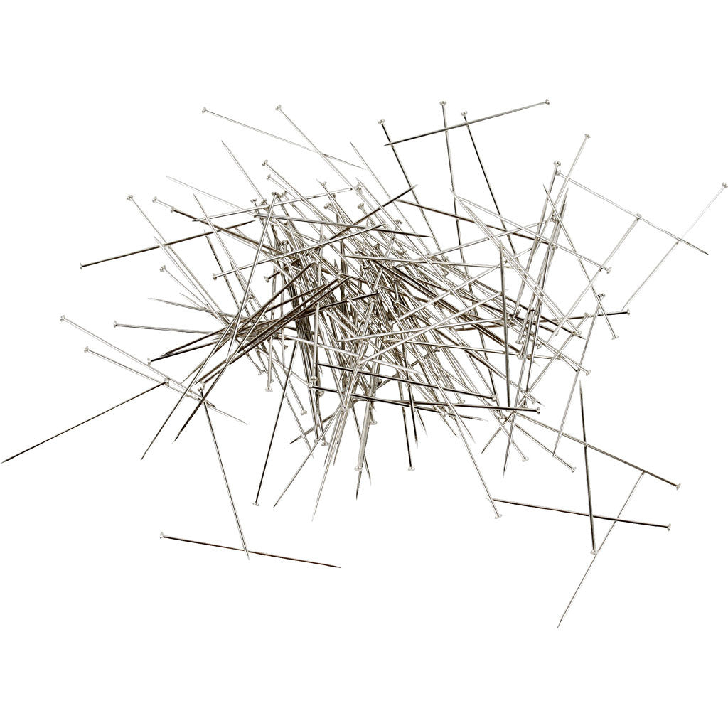 Stecknadeln, L 37 mm, Dicke 0,7 mm, ca. 4500 Stk, Silber, 500 g/ 1 Pck [HOB-41113]