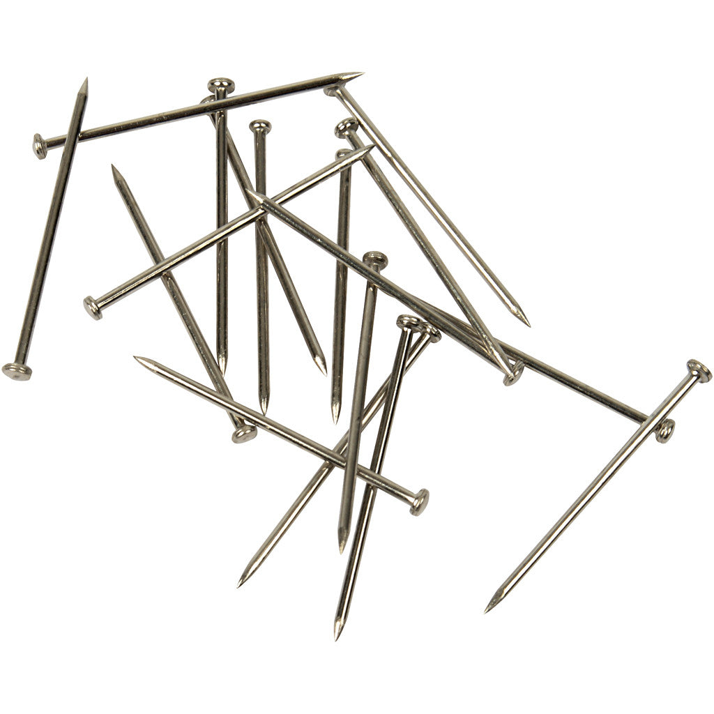 Stecknadeln, L 16 mm, Dicke 0,65 mm, ca. 500 Stk, Silber, 35 g/ 1 Pck [HOB-41123]