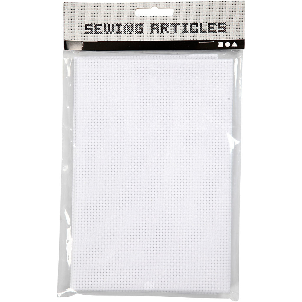 Aida-Stoff, Größe 50x50 cm, 43 Kästchen pro 10 cm, Weiß, 1 Stk [HOB-412652]