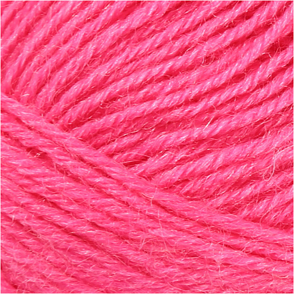Sockenwolle, L 200 M, Pink, 50 g/ 1 Knäuel [HOB-41323]