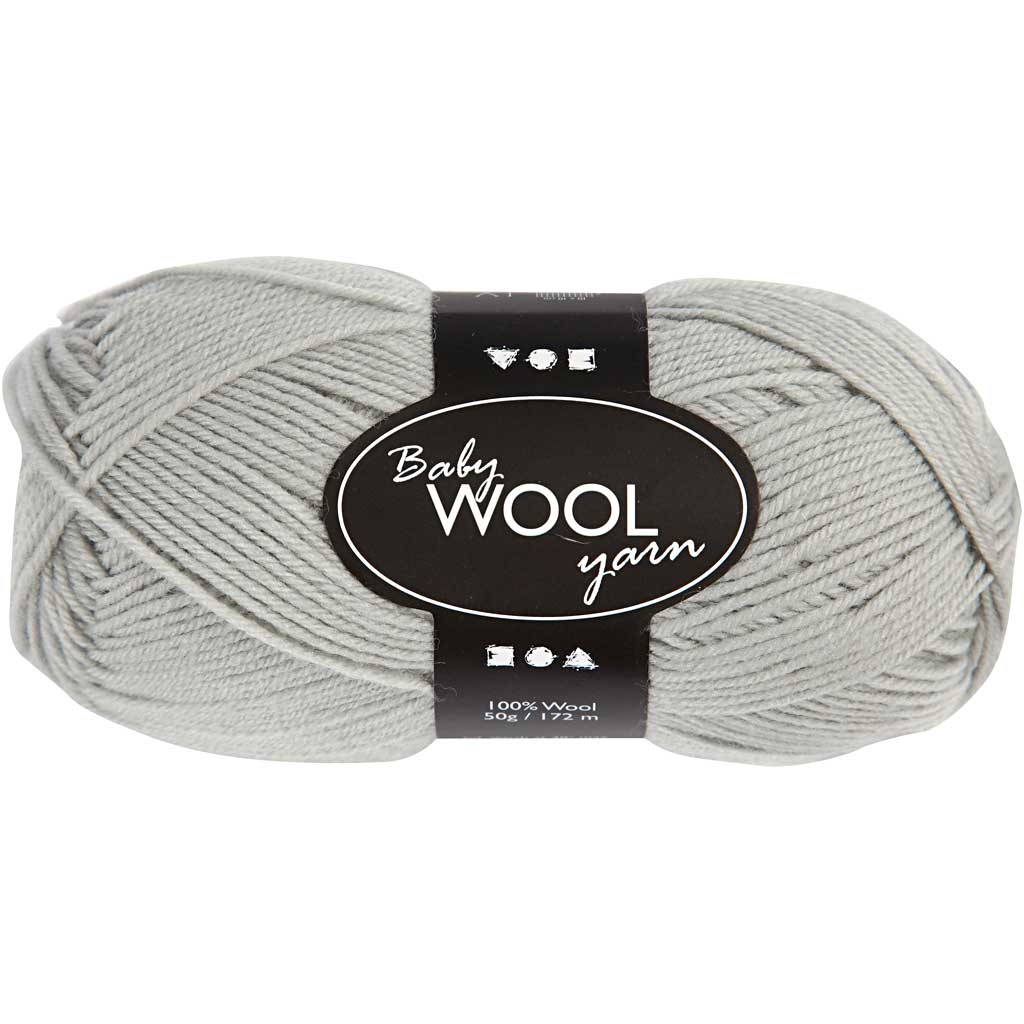 Baby Yarn, L: 172 M, light grey, 50 g/ 1 ball
