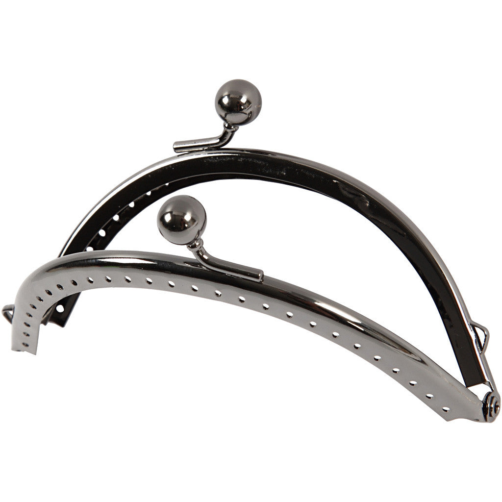 Bügelverschluss für Handtaschen, Größe 10 cm, Antiksilber, 1 Stk [HOB-41353]