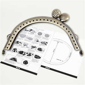 Bügelverschluss für Handtaschen, Größe 8 cm, Gebürstetes Silber, 1 Stk [HOB-41355]