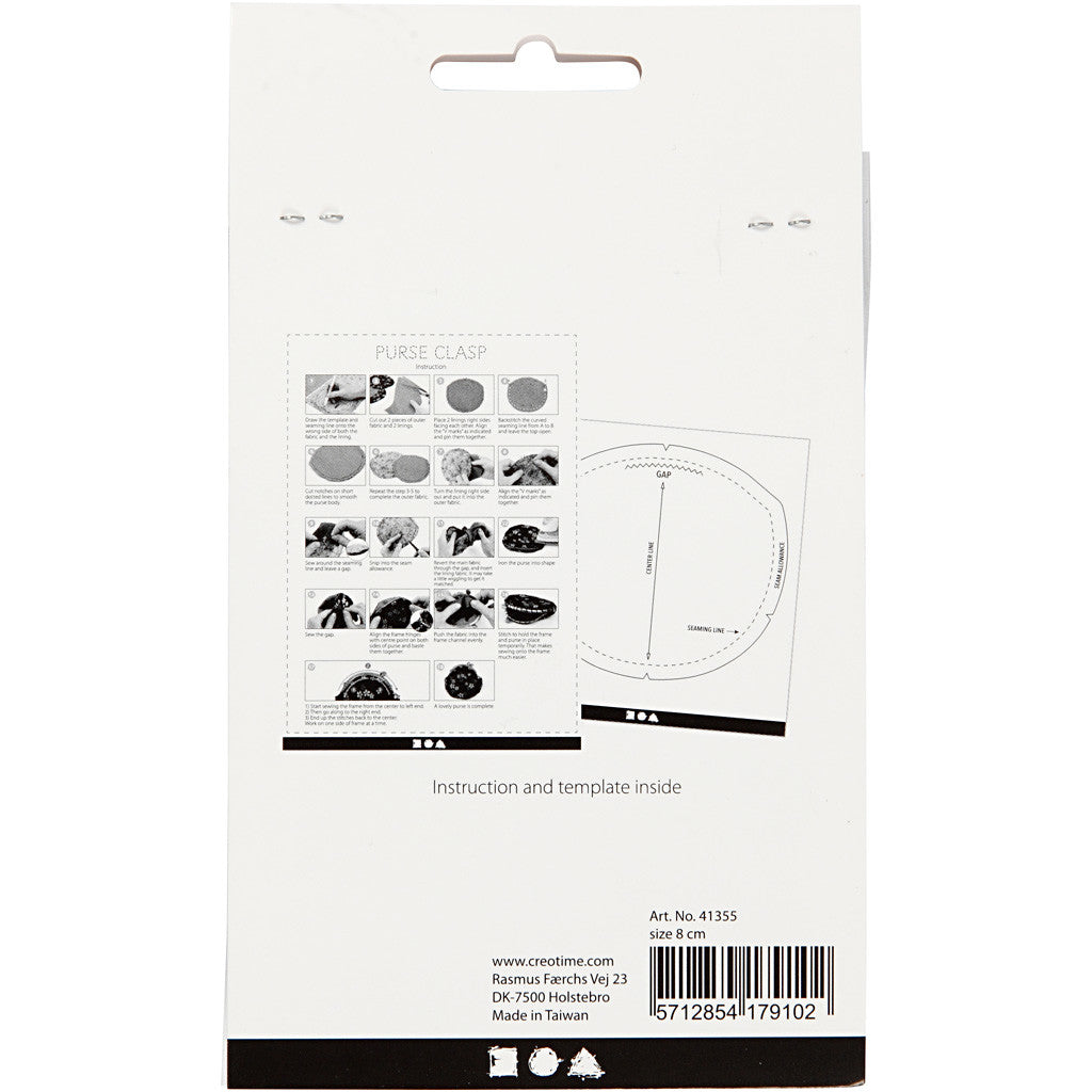 Bügelverschluss für Handtaschen, Größe 8 cm, Gebürstetes Silber, 1 Stk [HOB-41355]