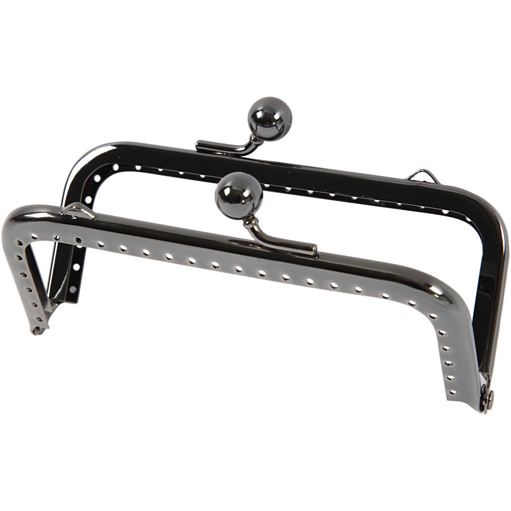 Bügelverschluss für Handtaschen, Größe 10 cm, Metallic-Hellgrau, 1 Stk [HOB-41359]