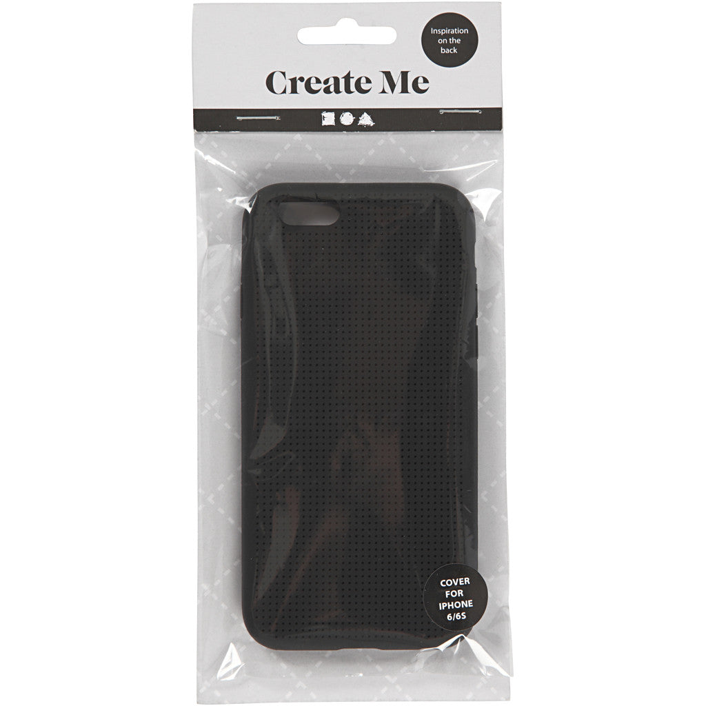 iPhone-Cover zum Besticken, Nr. 6/6S, Größe 6,8x13,8 cm, Dicke 8 mm, Schwarz, 1 Stk [HOB-41396]