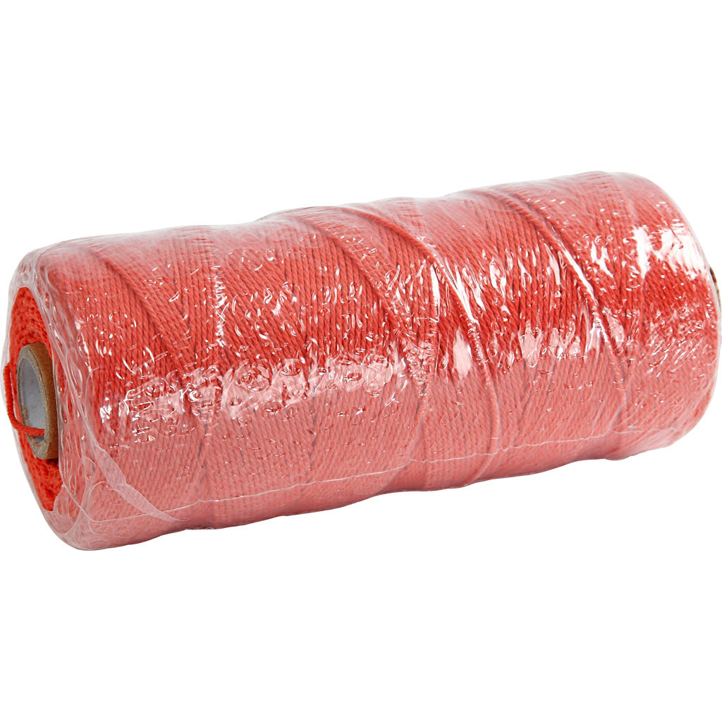 Macramé-Kordel, L 315 M, Dicke 1 mm, Dünne Qualität 12/12, Orange, 220 g/ 1 Knäuel [HOB-41504]