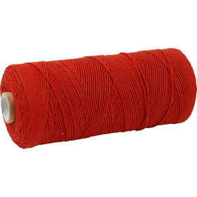 Macramé-Kordel, L 315 M, Dicke 1 mm, Dünne Qualität 12/12, Rot, 220 g/ 1 Knäuel [HOB-41506]