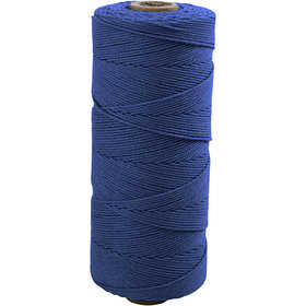 Macramé-Kordel, L 315 M, Dicke 1 mm, Dünne Qualität 12/12, Blau, 220 g/ 1 Knäuel [HOB-41512]