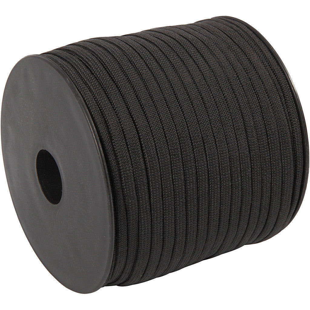 Nylon-Kordel, B 5 mm, Schwarz, 50 m/ 1 Rolle [HOB-41653]