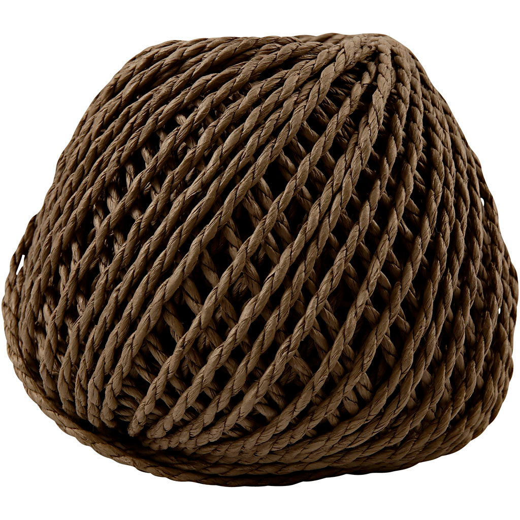 Paper Yarn, thickness 2,5-3 mm, dark brown, 150 g, 40 m/ 1 ball