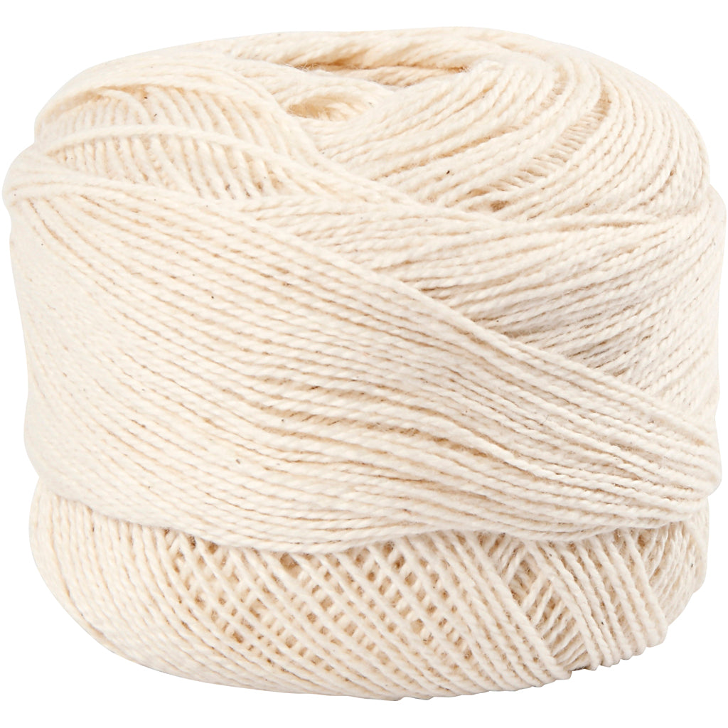 Mercerized Cotton Yarn, off-white, 20 g/ 1 ball