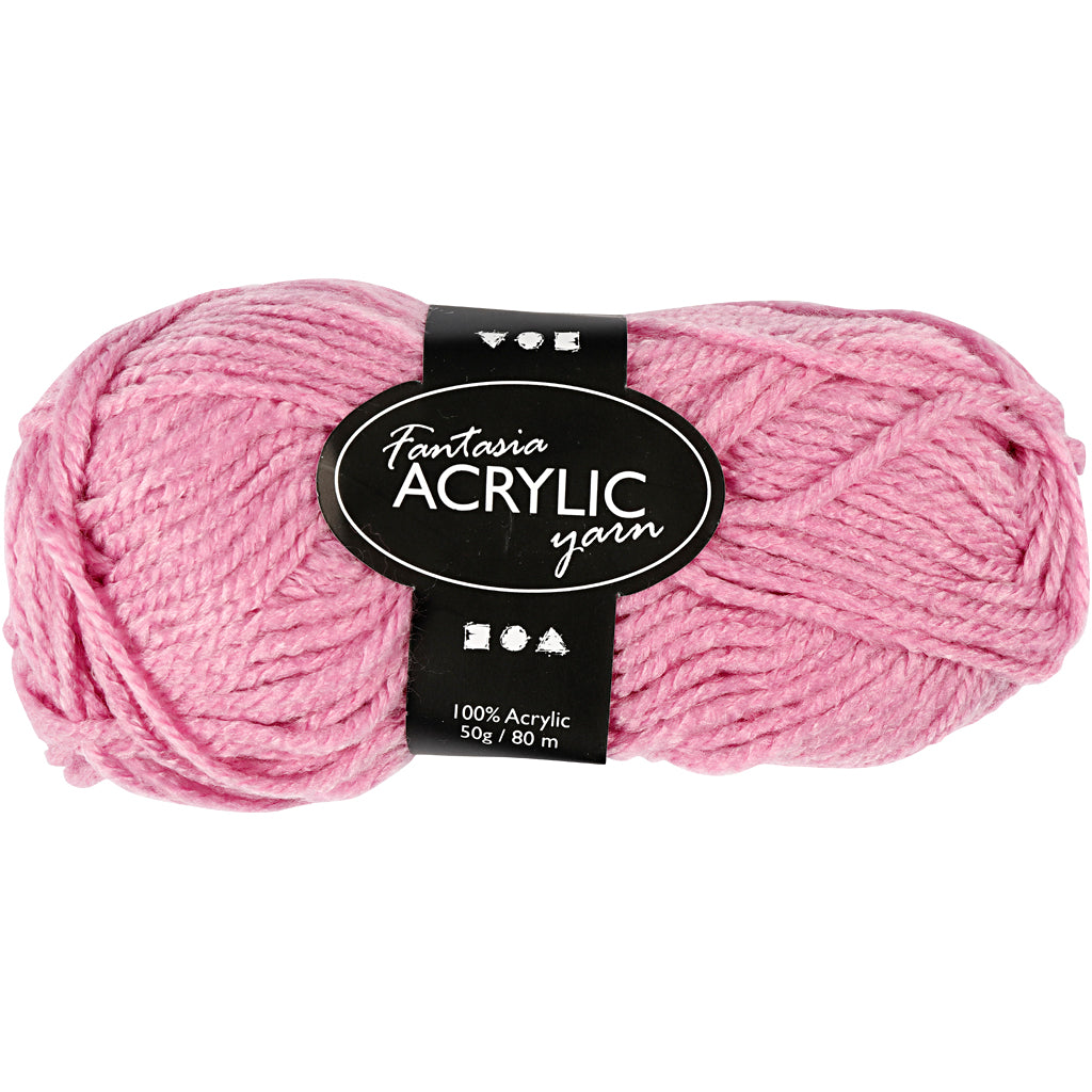 Fantasia Acrylic Yarn, L: 80 M, rose, 50 g/ 1 ball
