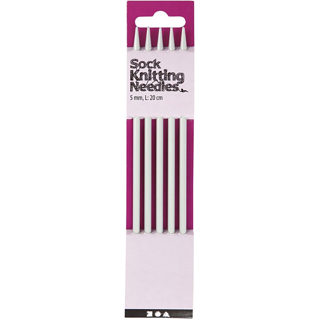 Strumpfstricknadeln, L 20 cm, Größe 5 mm, 1 Set [HOB-42243]