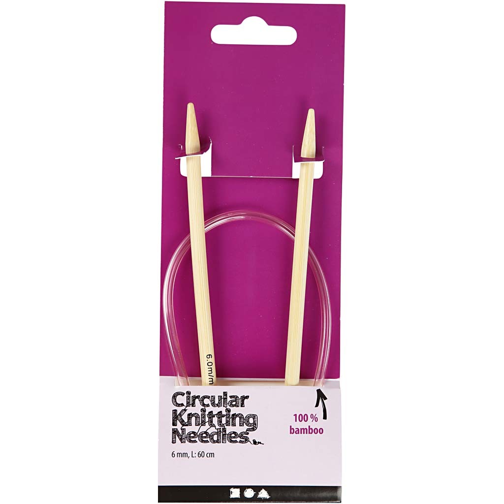 Rundstricknadel, L 60 cm, Größe 6 mm, 1 Stk [HOB-42275]