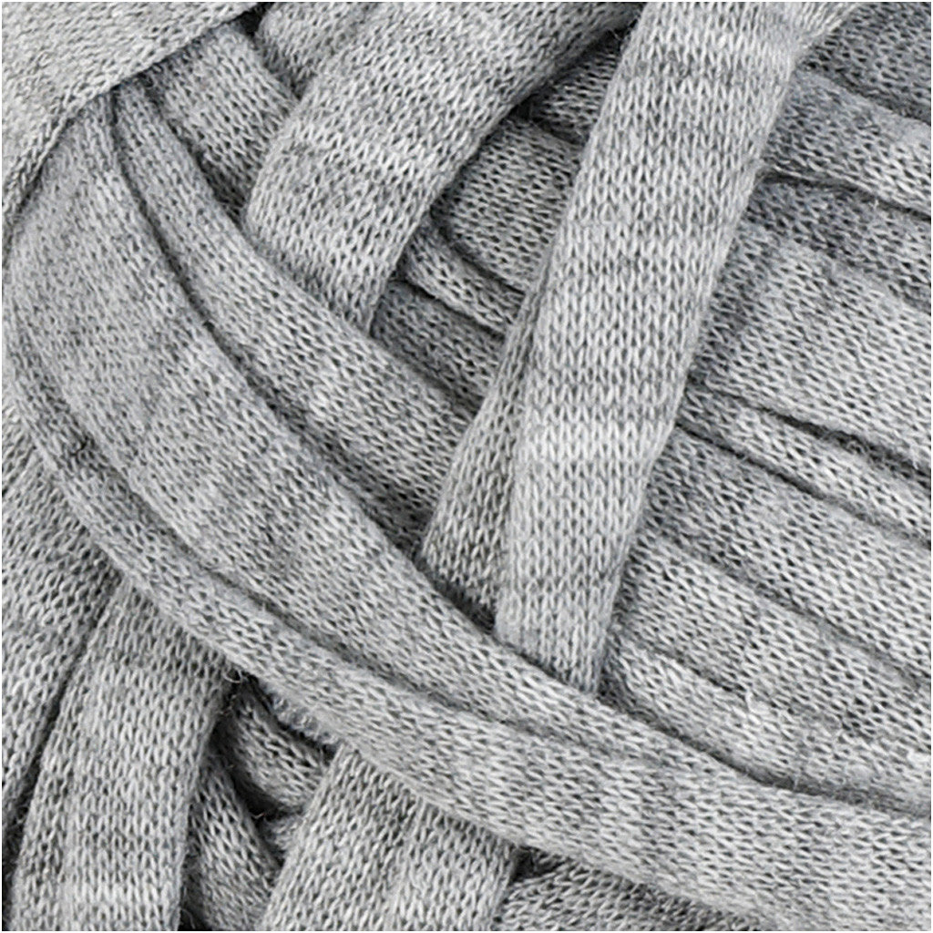 Spaghetti-Garn, L 35 M, ca. 10 mm, Grau, 100 g/ 1 Knäuel [HOB-42408]