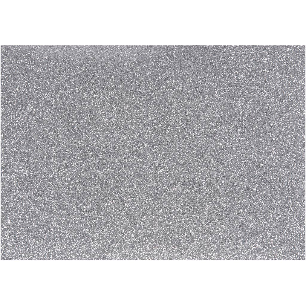 Iron On Foil, A5, sheet 148x210 mm, glitter, silver, 1 sheet