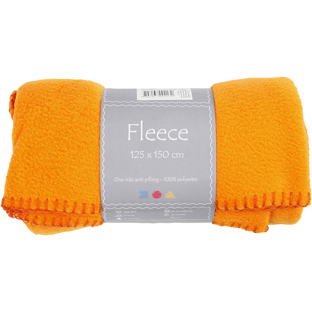 Fleece, L 125 cm, B 150 cm, 200 g, Orange, 1 Stk [HOB-44623]