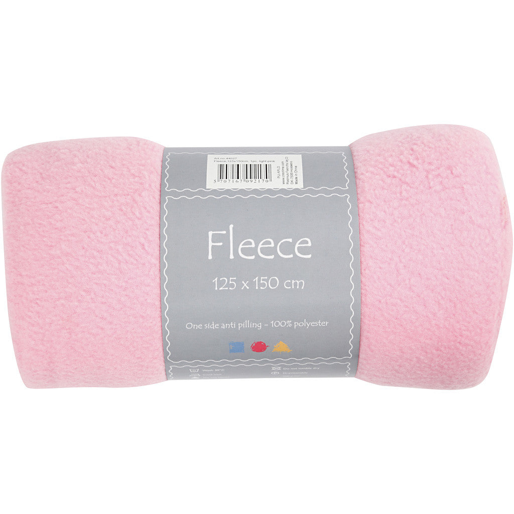 Fleece, L 125 cm, B 150 cm, 200 g, Hellpink, 1 Stk [HOB-44627]