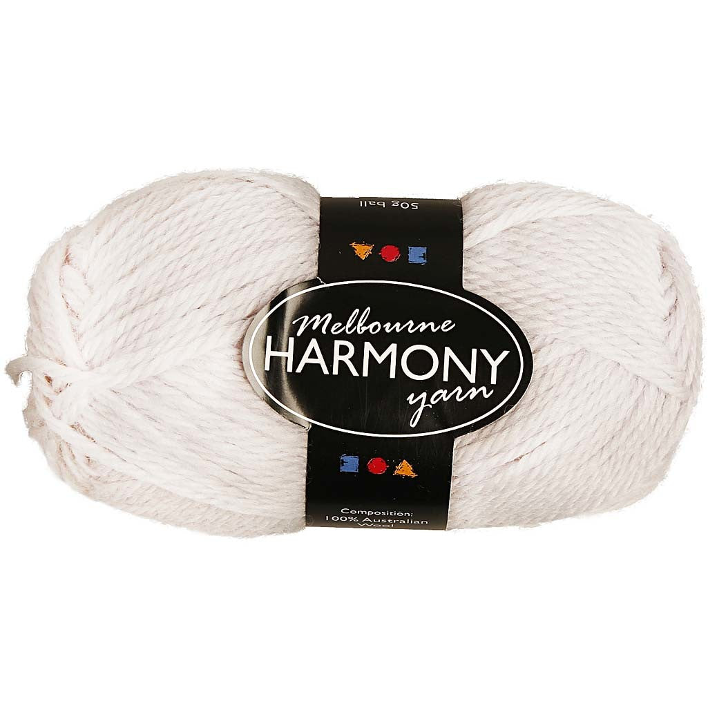 Melbourne Wool Yarn, L 92 M, Naturweiß, 50 g/ 1 Knäuel [HOB-44710]