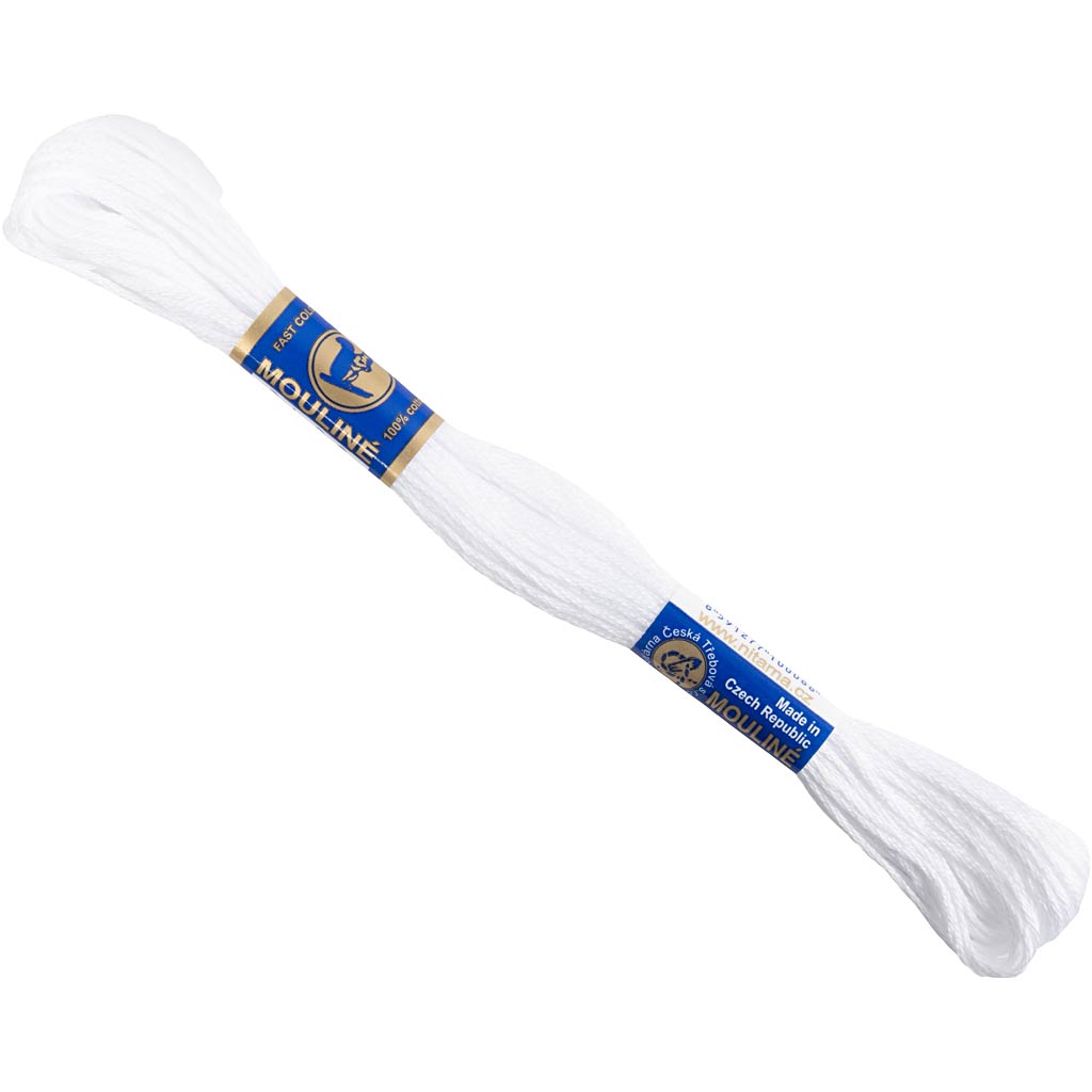 Embroidery Floss, white, 12x8 m