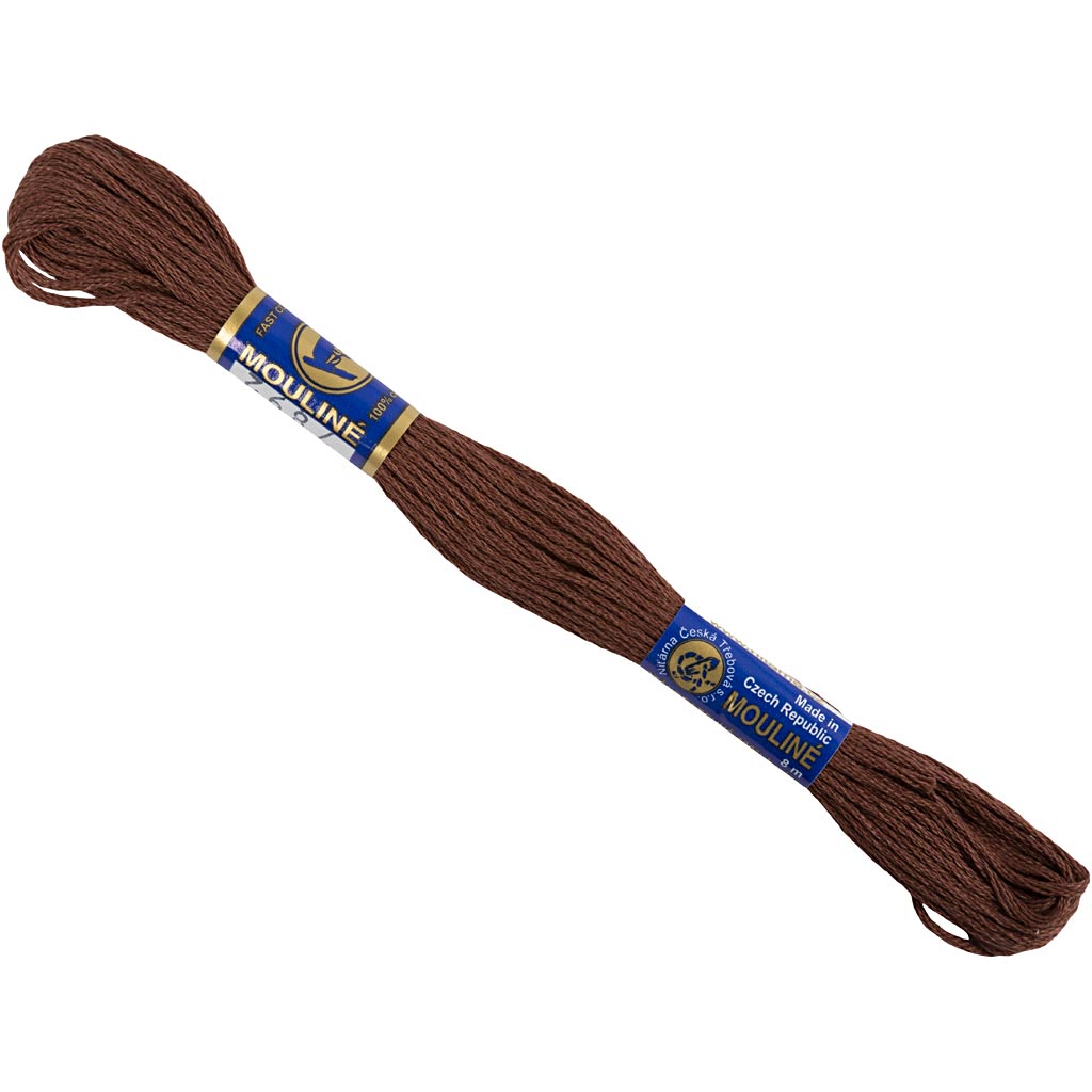 Embroidery Floss, brown, 8 m/ 1 bundle