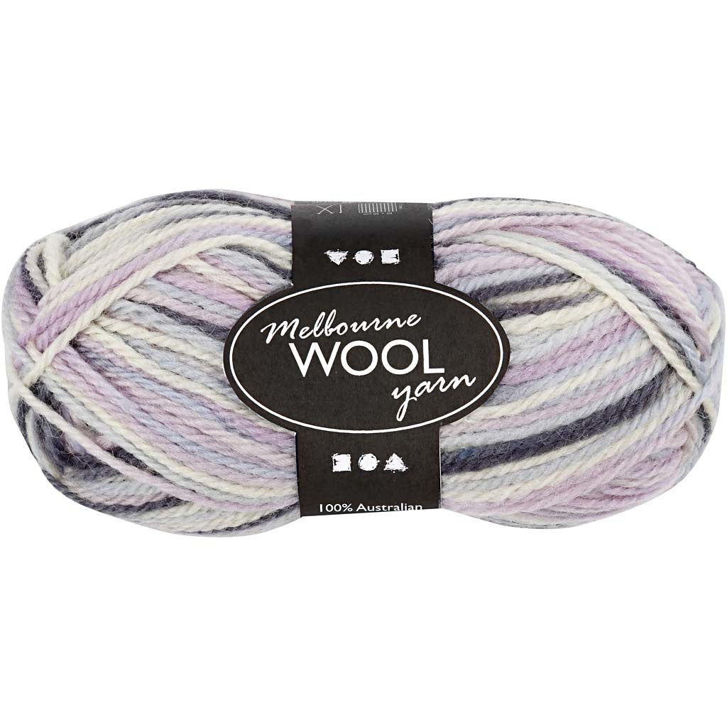 Melbourne Wool Yarn, L 92 M, Pastelllila, 50 g/ 1 Knäuel [HOB-44795]
