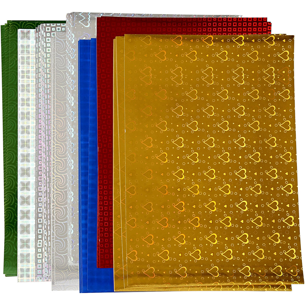 Hologramm-Papier, A4, Blatt 210x297 mm, 120 g, 8 Bl. sort./ 1 Pck [HOB-449470]